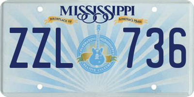 MS license plate ZZL736