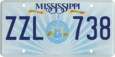 MS license plate ZZL738