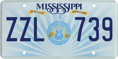 MS license plate ZZL739