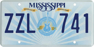 MS license plate ZZL741