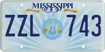MS license plate ZZL743