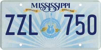 MS license plate ZZL750