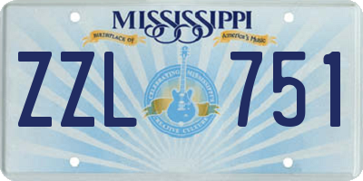 MS license plate ZZL751