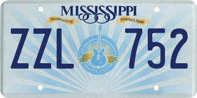 MS license plate ZZL752