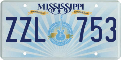 MS license plate ZZL753