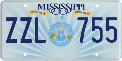 MS license plate ZZL755
