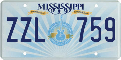 MS license plate ZZL759