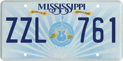 MS license plate ZZL761