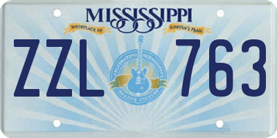 MS license plate ZZL763