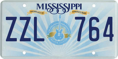 MS license plate ZZL764