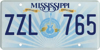 MS license plate ZZL765