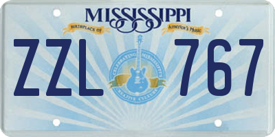 MS license plate ZZL767