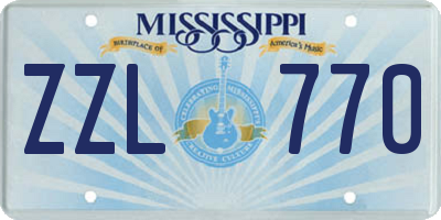 MS license plate ZZL770