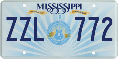 MS license plate ZZL772