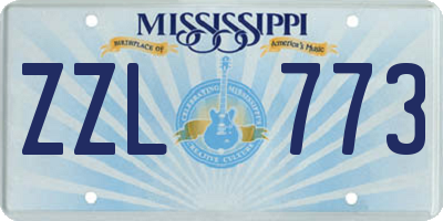 MS license plate ZZL773