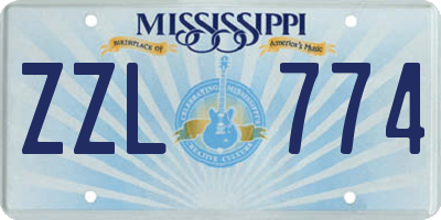 MS license plate ZZL774