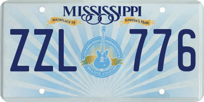MS license plate ZZL776