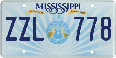 MS license plate ZZL778