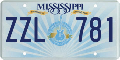 MS license plate ZZL781
