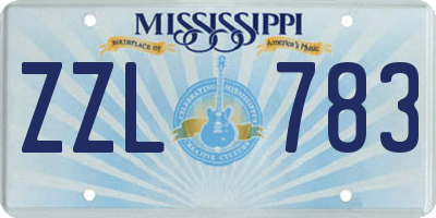 MS license plate ZZL783