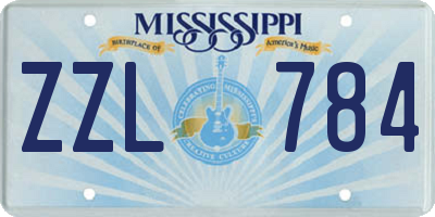 MS license plate ZZL784