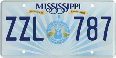 MS license plate ZZL787