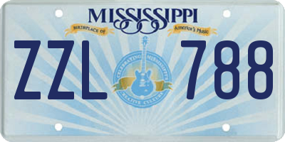 MS license plate ZZL788