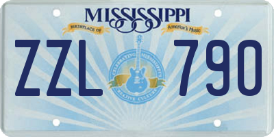 MS license plate ZZL790