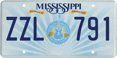 MS license plate ZZL791