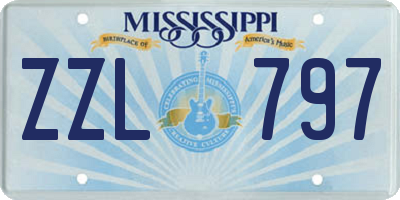MS license plate ZZL797