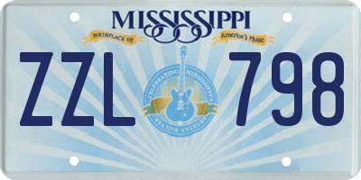 MS license plate ZZL798