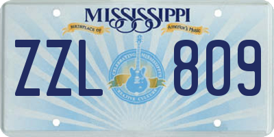 MS license plate ZZL809