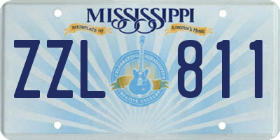 MS license plate ZZL811