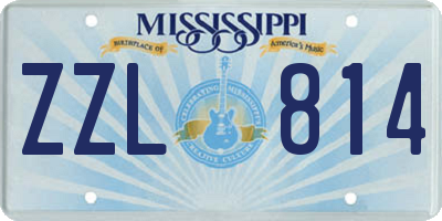 MS license plate ZZL814