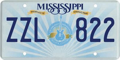 MS license plate ZZL822