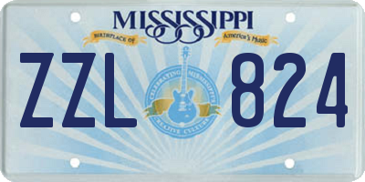 MS license plate ZZL824