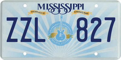 MS license plate ZZL827