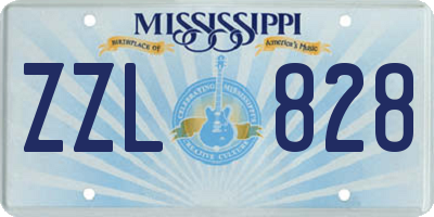 MS license plate ZZL828
