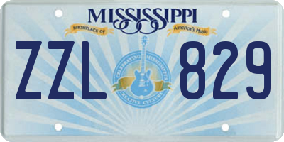 MS license plate ZZL829