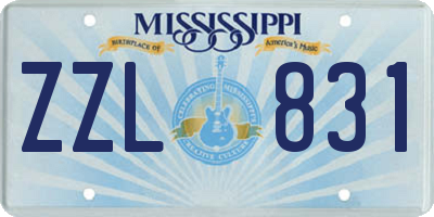 MS license plate ZZL831