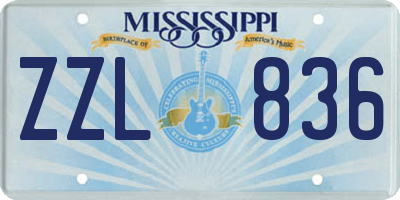 MS license plate ZZL836