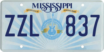 MS license plate ZZL837