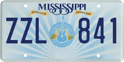MS license plate ZZL841