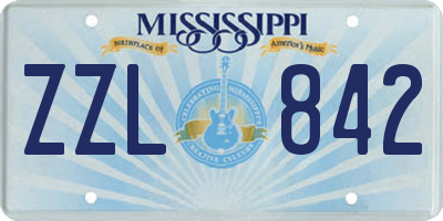 MS license plate ZZL842