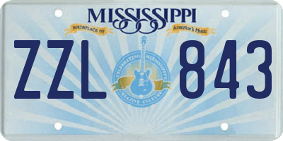 MS license plate ZZL843