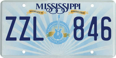 MS license plate ZZL846