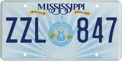 MS license plate ZZL847