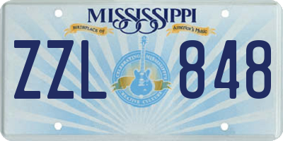 MS license plate ZZL848