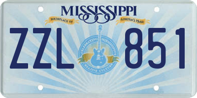 MS license plate ZZL851