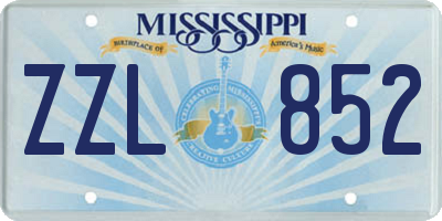MS license plate ZZL852